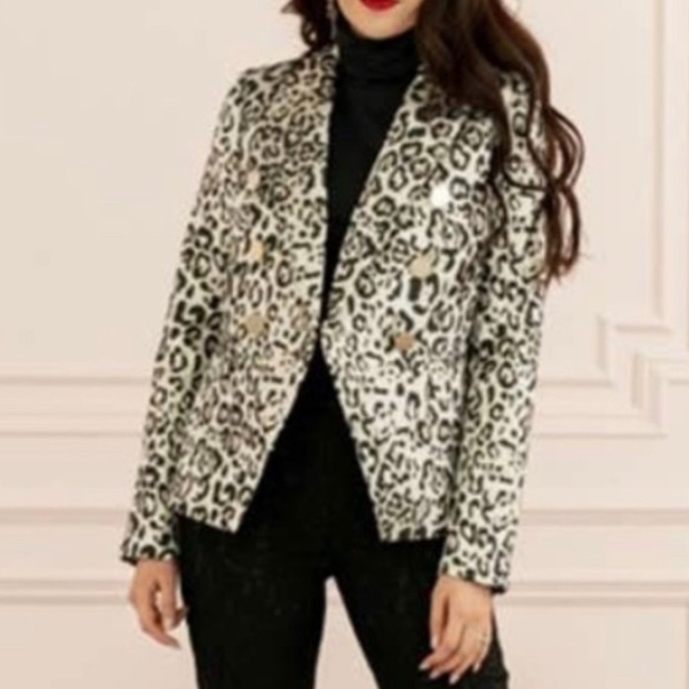 Leopard print blazer by Rachel Parcell